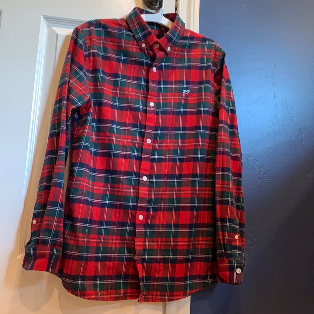 Vineyard vines Christmas button-down youth size 18